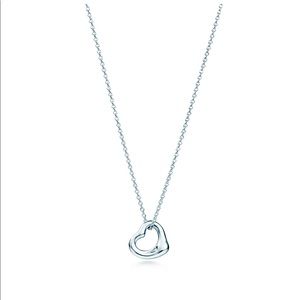 Tiffany & Co. Silver Open Heart Pendant Necklace